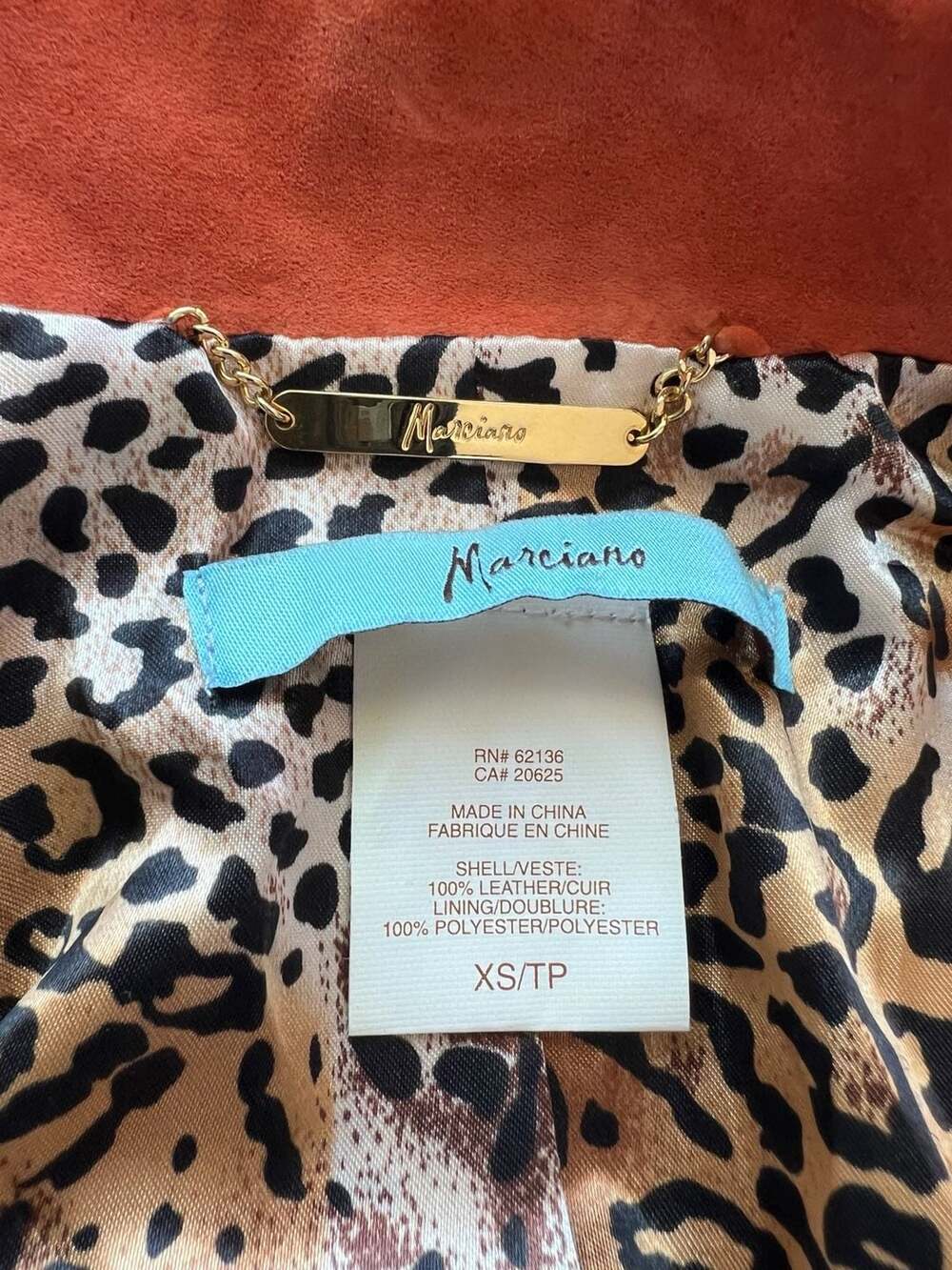 Y2k Mobwife Orange Suede Cropped Short Sleeve Blazer Jacket, Leopard Lining, Siz - Picture 7 of 10